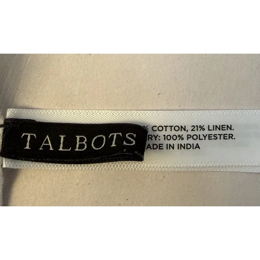 Talbots Embroidered Linen Blend Scarf Wrap 36